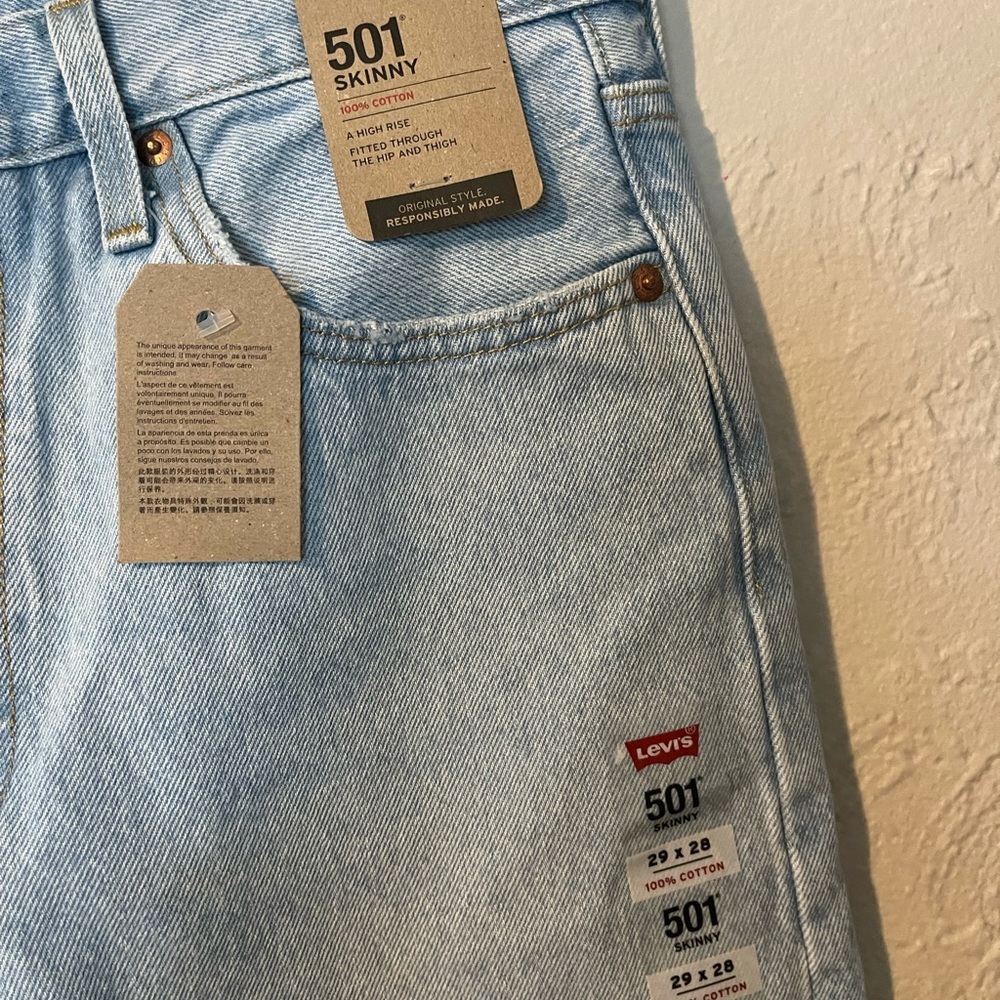 LEVI’S 501 SKINNY JEANS NWT - Picture 2 of 4